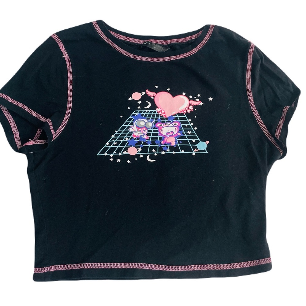 Cute black and pink space crop top... #GalaxyGirl #CuteAndCosmic